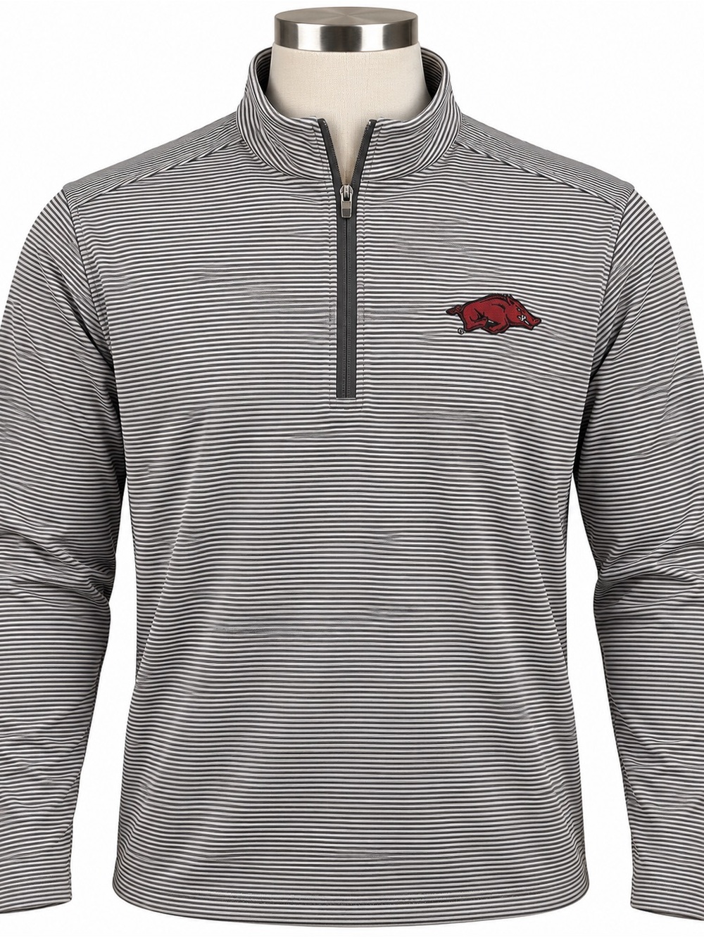 Peter Millar Arkansas Razorbacks Men’s 2XL Iron Stripe Quarter Zip Pullover NWT